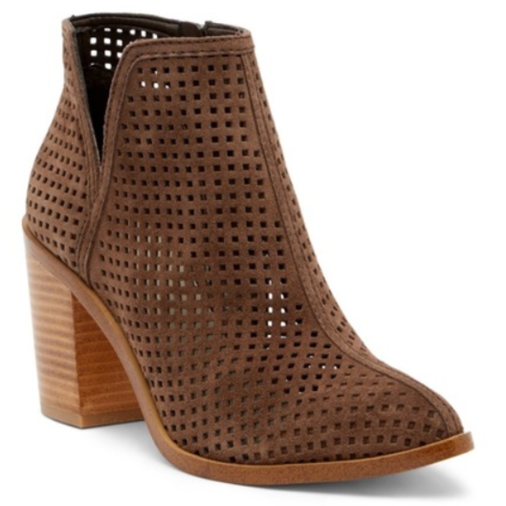 1. State Suede Pointed Toe Perforated Ankle Bootie